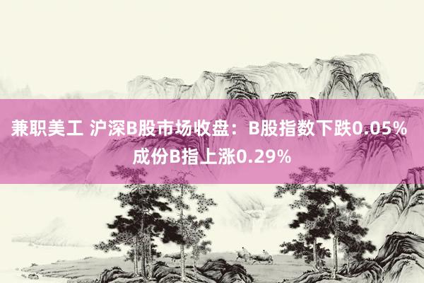 兼职美工 沪深B股市场收盘：B股指数下跌0.05% 成份B指上涨0.29%