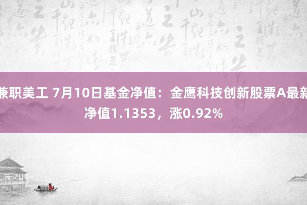 兼职美工 7月10日基金净值：金鹰科技创新股票A最新净值1.1353，涨0.92%