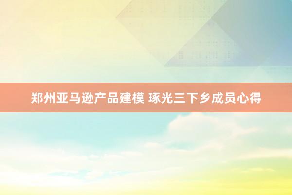 郑州亚马逊产品建模 琢光三下乡成员心得